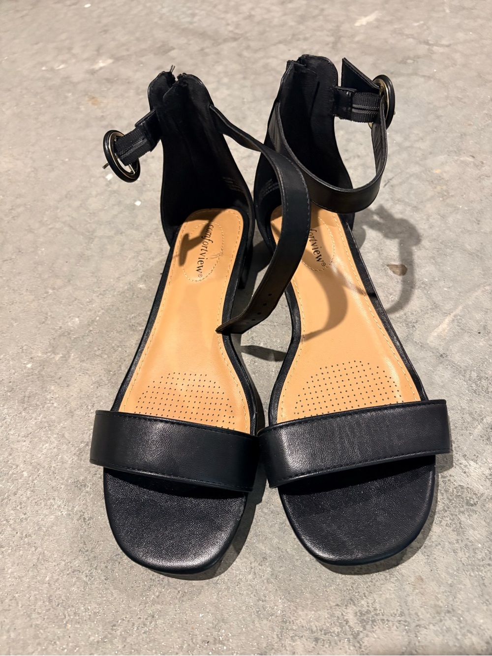 Black Ankle-Strap Flat Sandals - Women